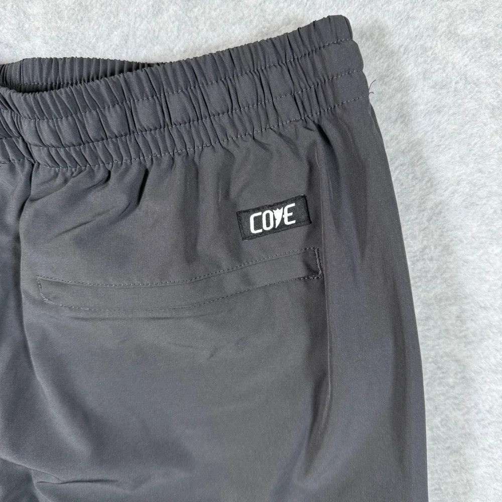 Cove USA Mens Large Black Spandex Jogger Athletic Pants Drawstring Fits 30x28
